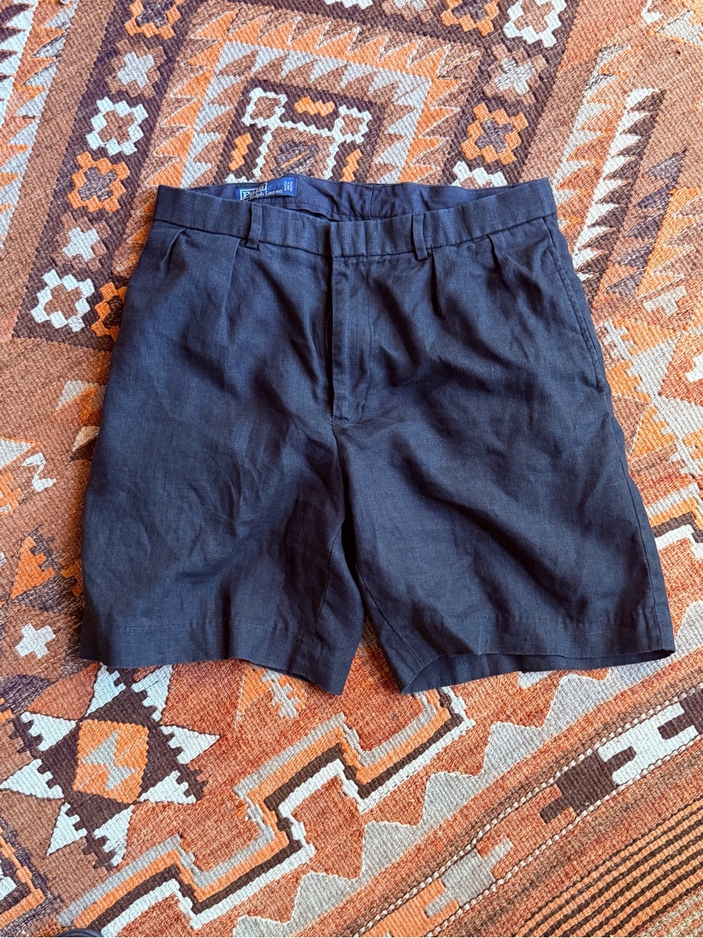 Men's Black Linen Shorts